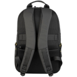 The Laser backpack for 15.6" laptops and 16" MacBooks, made from water-resistant resin-coated fabric obtained from recycled plastic, features a compact design and excellent pocket organization.