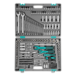 Набор инструментов, 1/4", 3/8", 1/2", Cr-V, S2, усиленный кейс, 216 предметов Stels