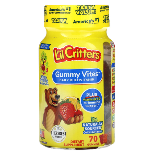 L'il Critters, Gummy Vites, полноценный мультивитаминный комплекс, 70 жевательных конфет