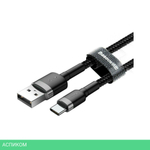 Кабель Baseus Cafule USB for Type-C 1m Black (CATKLF-BG1)