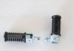 Passenger folding footrest set with rubber. A100. Pillion step, footrest, footpeg, rear, passenger step. 1 Pair aftermarket set. Made in Thailand.