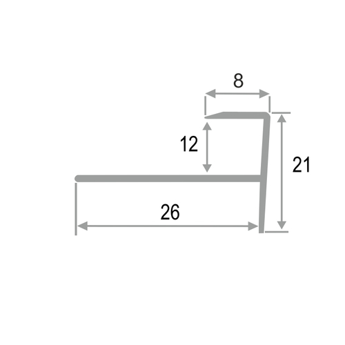 АЛТПг 12мм "DO-1" 2,7м Серебро мат. окантов. гиб. анод. алюм.