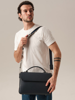 Мужская кожаная сумка Levi DBR 7115 насыщенный синий