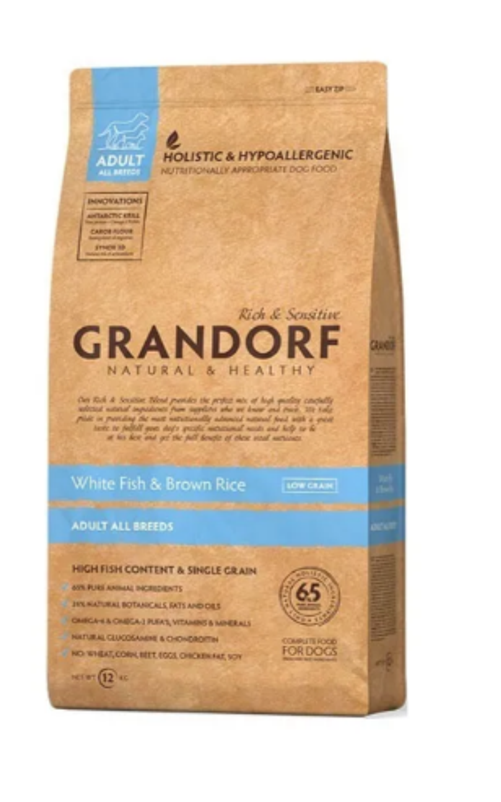 Сухой корм Grandorf White Fish Adult для взрослых собак средних и крупных пород белая рыба 1 кг