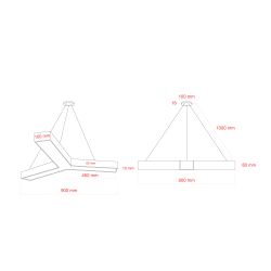 Светильник LED ЭРА Geometria SPO-143-W-40K-056 Igrek 56Вт 4000K 4500Лм IP40 900*80 белый подвесной драйвер внутри | Декоративные светильники Geometria