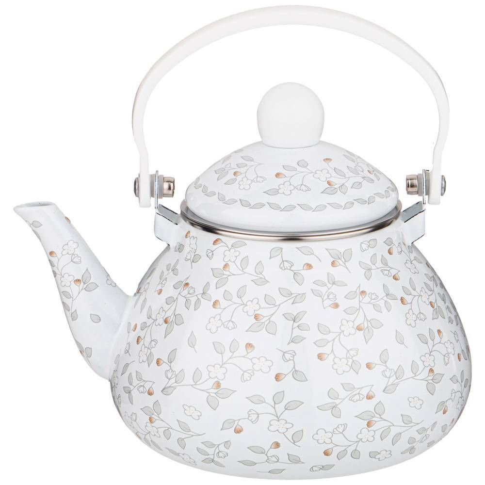 ЧАЙНИК AGNESS ЭМАЛИРОВАННЫЙ СО СЪЕМНЫМ ФИЛЬТРОМ ИЗ НЖС, СЕРИЯ "ВИВЬЕН" 1,3 Л