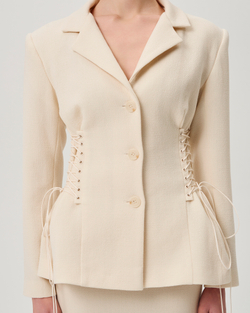 Жакет Croix  (круа) белый завязки на талии