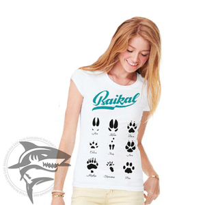 Футболка женская Baikal “Энциклопедия следов” (белая) M