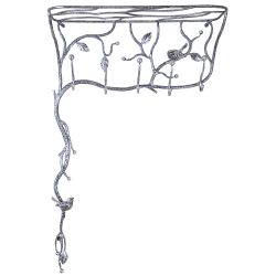 Вешалка настенная Терра кованая Античное серебро