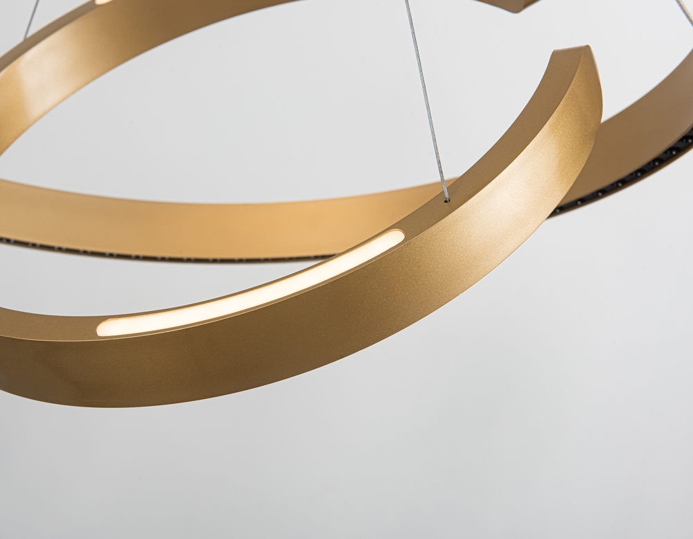 Светильник подвесной светодиодный FL5885/2 GD золото 45W 3000K/4200K/6400K D600/400*1200 (без ПДУ)