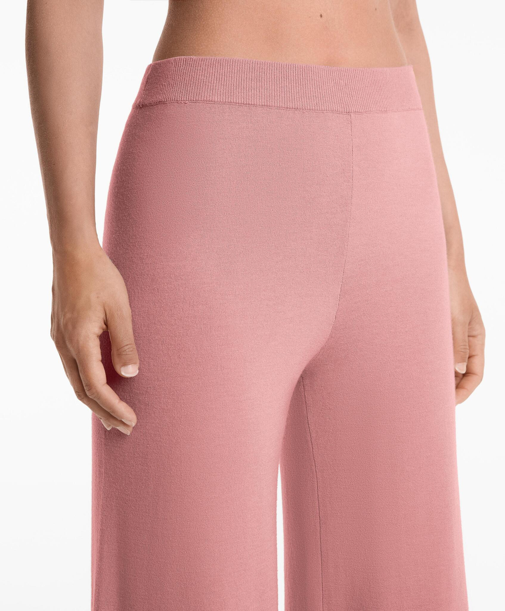 OYSHO Прямые трикотажные брюки, розовый