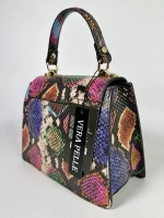 Женская разноцветная сумка из натуральной кожи