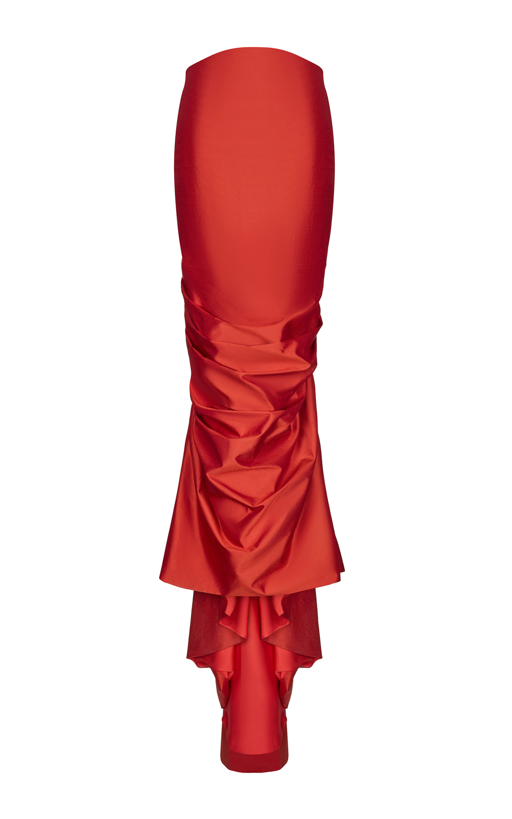 Юбка макси из сатина со шлейфом