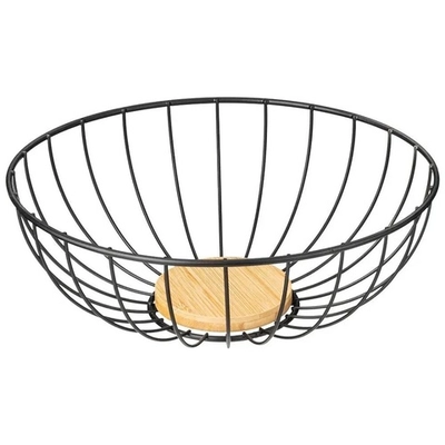 Фруктовница agness металлическая black, 25см