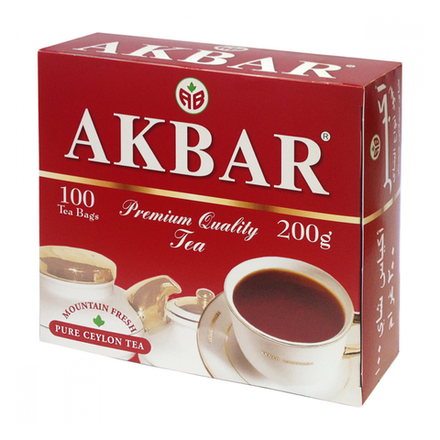 Чай черный в пакетиках Akbar красно-белая серия, 100 пак