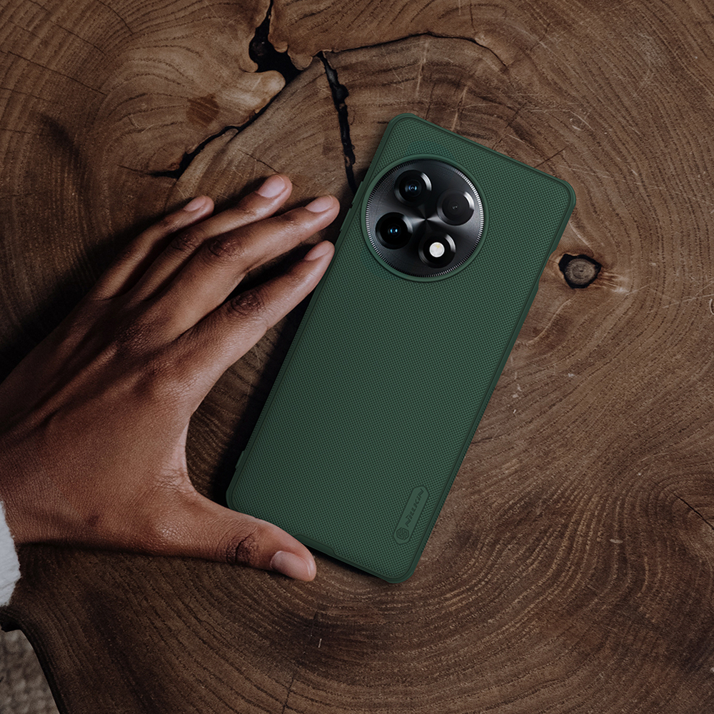 Чехол противоударный зеленого цвета (Deep Green) от Nillkin для OnePlus Ace 2 Pro, серия Super Frosted Shield Pro