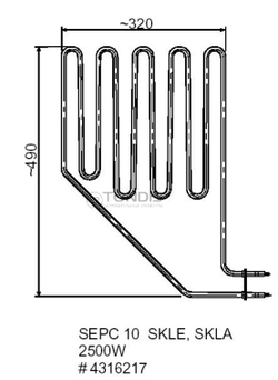 ТЭН Helo SEPC-10 (2500 W, для печи SKLE)