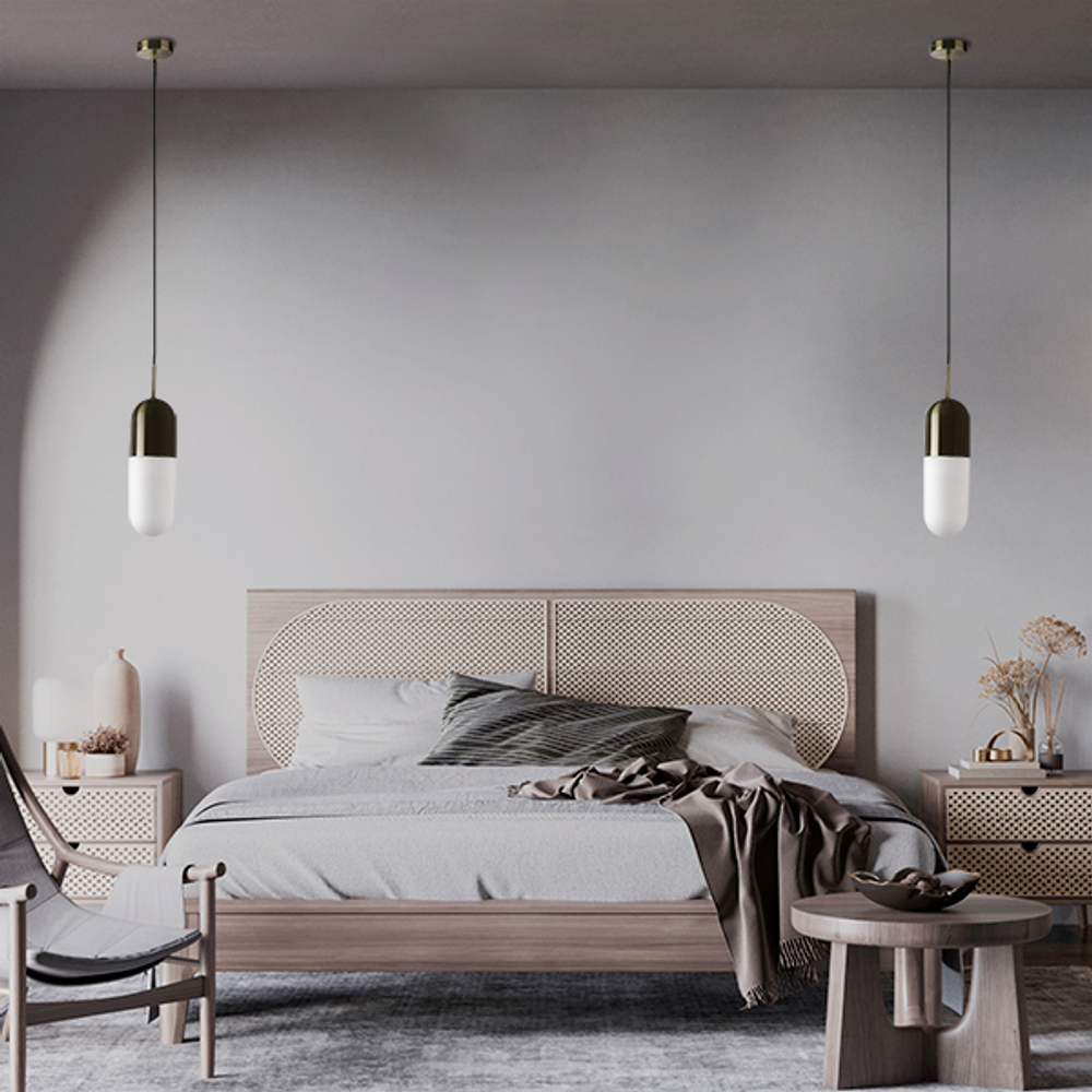 690111 Подвесной светильник RAMO 1х40W E27 БРОНЗА/БЕЛЫЙ