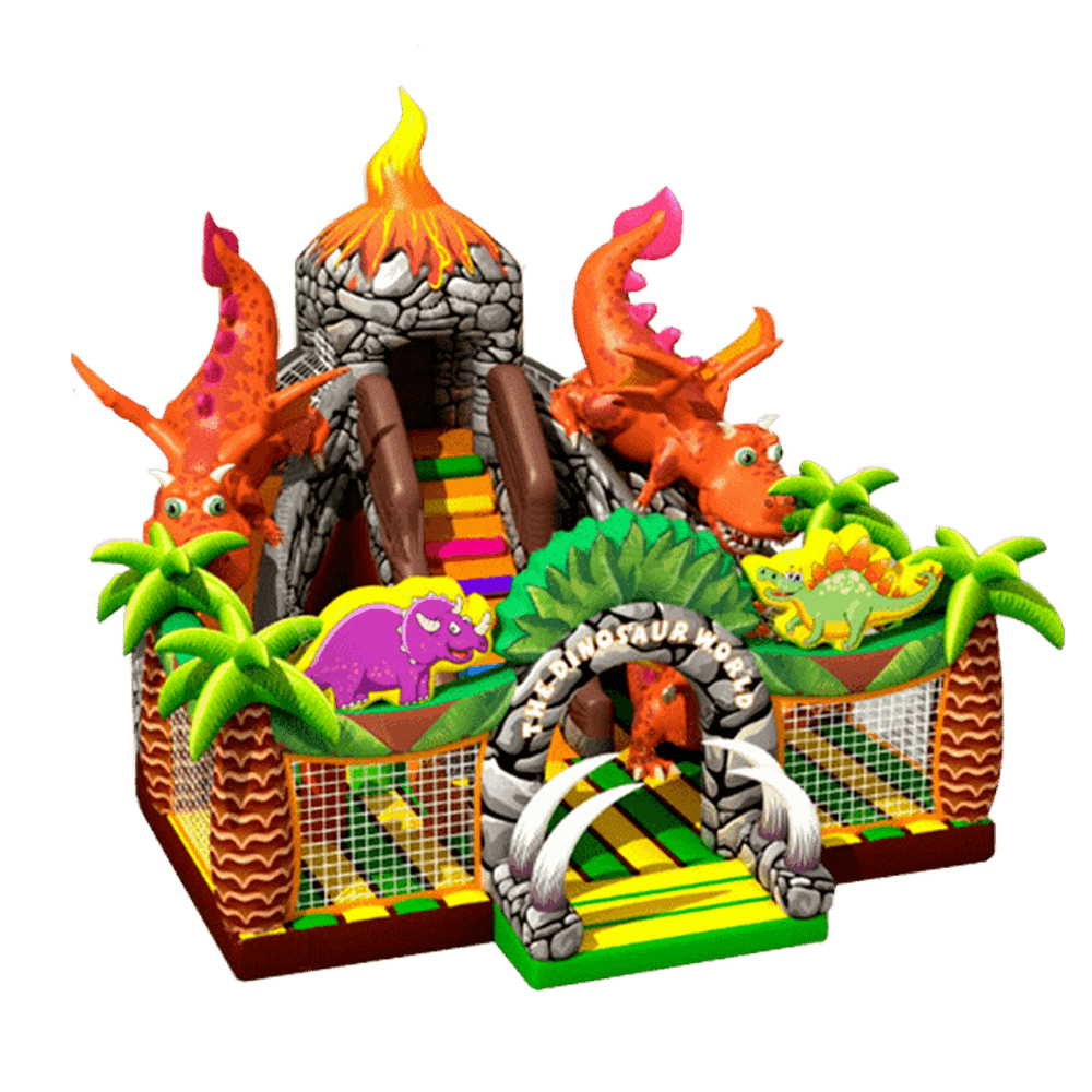 Надувной батут горка "Остров драконов"