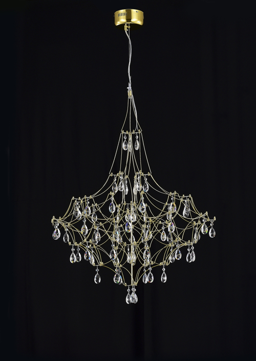 Подвесная люстра светодиодная с пультом и хрустальными подвесками Asfour MyFar Allegria MR2642-66P-50AD