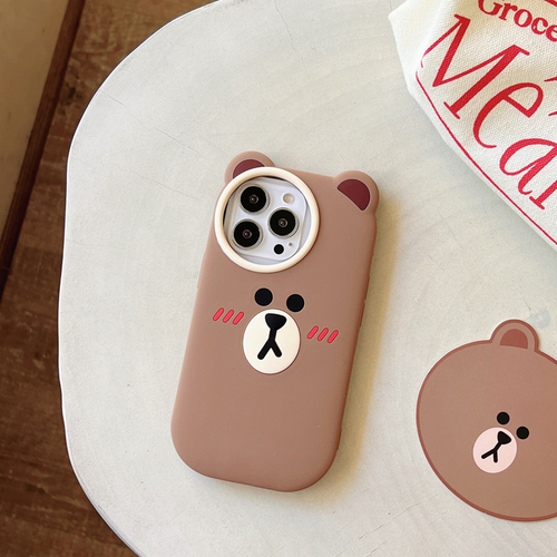 Чехол для телефона "Мишка", коричневый