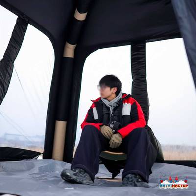 Пневмокаркасная палатка-шатёр «Снежный Очаг» 3×3×2,3 м — из ПВХ, морозостойкая