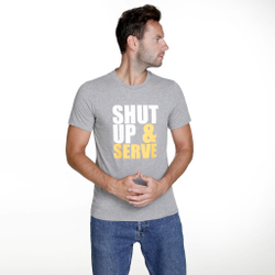Мужское теннисное поло Tennis-Point Shut Up & Serve T-Shirt Men - Grey, Multicoloured