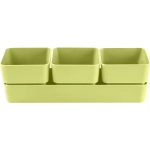 Кашпо для цветов пластиковое 0,45л 29,2*9,6см «Фиори» Трио фисташковый