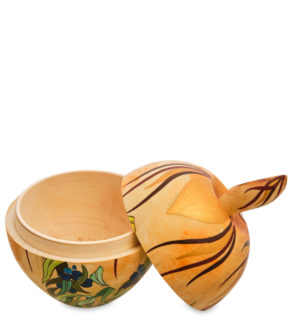 Народные промыслы МР-16/34-D Шкатулка-яблоко «Альфонс Муха - Драгоценные камни. Изумруд»