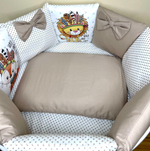 Комплект в кроватку 18 предметов "Дикий запад", бежевый, сатин