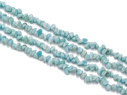 Нить бусин из ларимара, галька 5,5-7мм