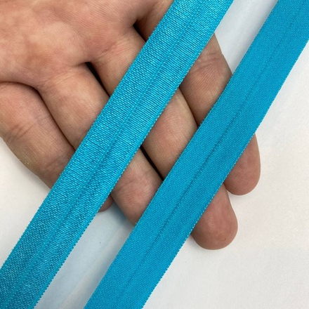 Бейка глянцевая насыщено голубая 15 мм