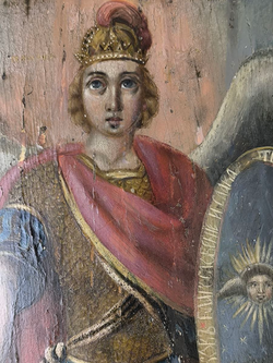 Антикварная икона святой Архистратиг Михаил