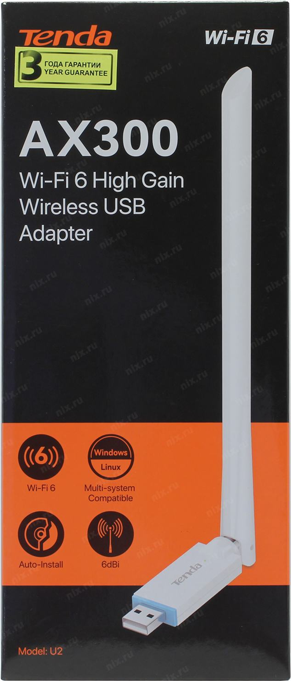 TENDA <U2> Wireless USB Adapter  (802.11b/g/n,  150Mbps, 6dBi)