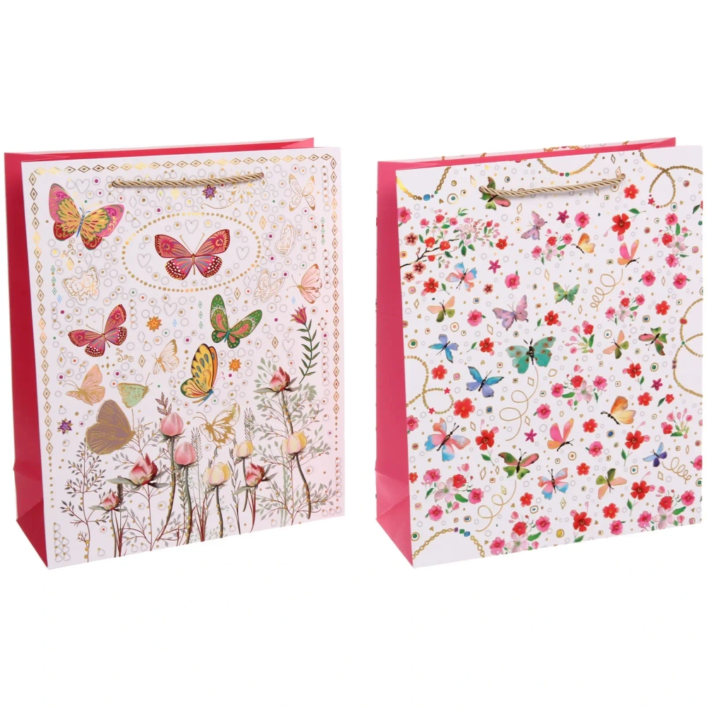 Пакет подарочный «Бабочки» 26*32*10 см