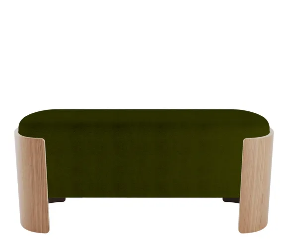 Банкетка Lagom 100 см (зеленый, натуральный дуб)