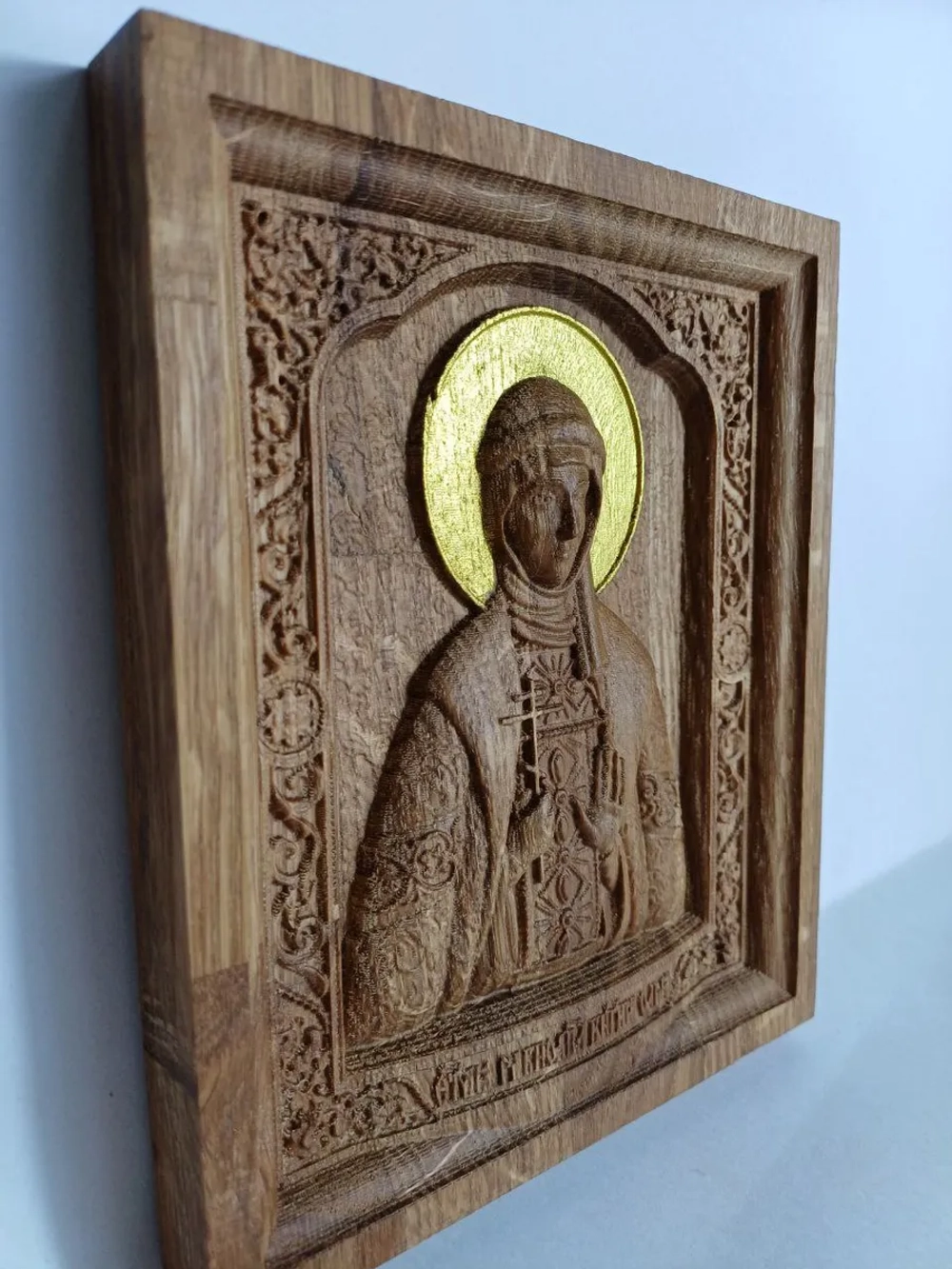 Освященная Икона Святой Княгини Ольги из дуба большая