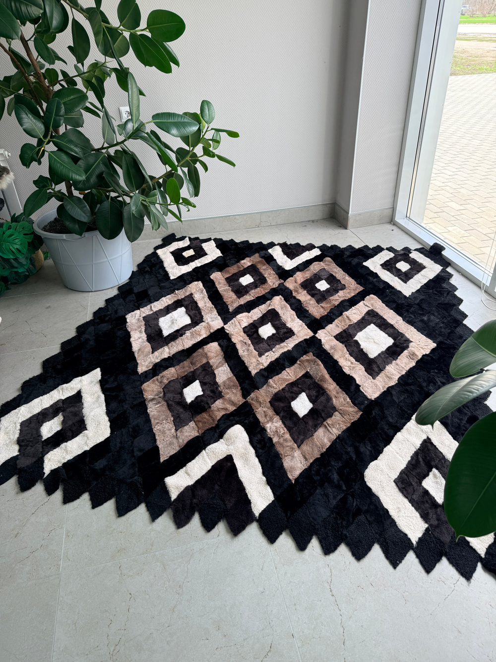 Покрывало меховое ковер из шкуры овчины