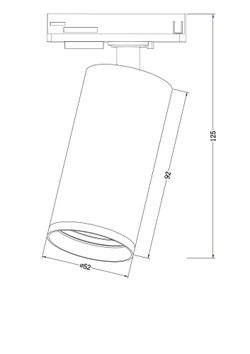 Трековый светильник для однофазного шинопровода Maytoni Unity Focus S TR020-1-GU10-B