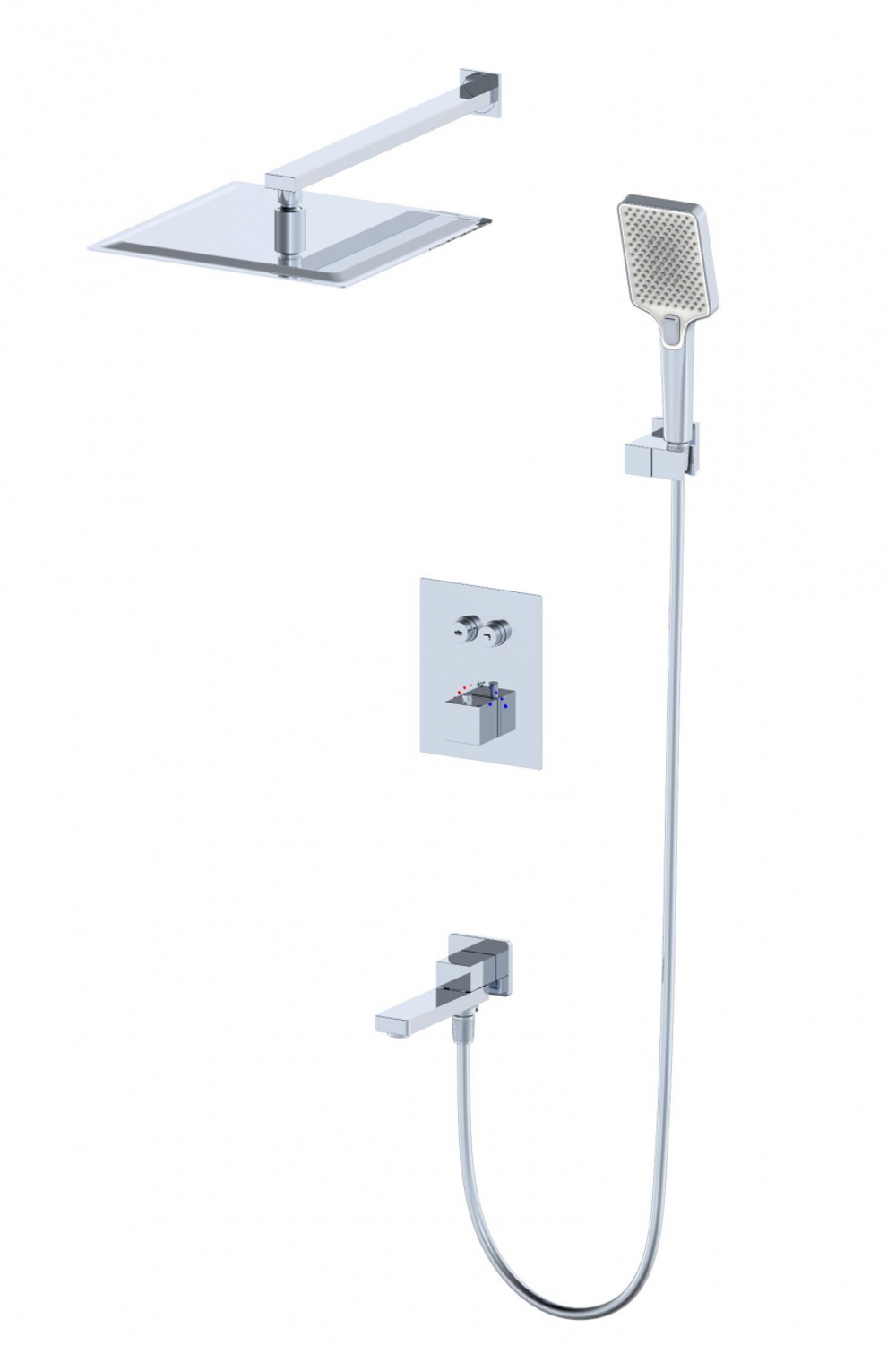 Душевая система с термостатом встраиваемая WONZON & WOGHAND, Хром (WW-88929003-CR)