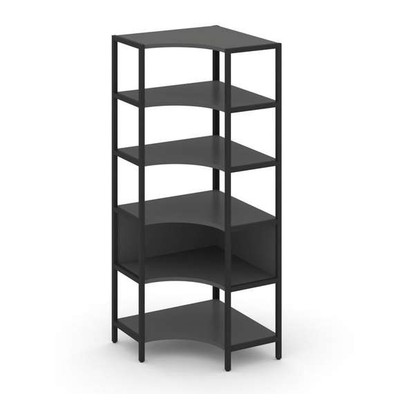Shelf System Односекционный угловой стеллаж пятиярусный SN.STMU-511 Антрацит/Металл Черный 810*810*1