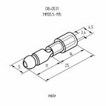 Разъем штекерный изолированный штекер 5 мм 4-6 мм² (РШи-п 6.0-5/РшИп5.5-4) желтый REXANT