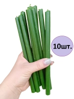 Свечи восковые зеленые алтарные 10 штук.