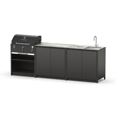 Мангальный комплекс Lounge M-107SB, 2.7 м, черный/серый каспий