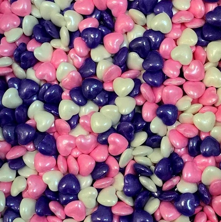 Посыпка "Сердечки микс", бело-розово-фиолетовый 50 г