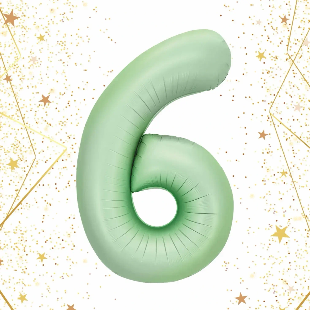 Шар фольгированный 32'/81см «Цифра «6» (зеленый)