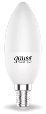 Лампа Gauss Smart Home С37 5W 470lm 2700-6500К Е14 RGBW+изм.цвет.темп.+диммирование LED 1190112