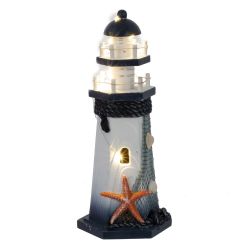 GAEM Фигурка декоративная "Маяк" (подсветка 3xLR44) , L11,5 W10 H26,5 см . 4в.