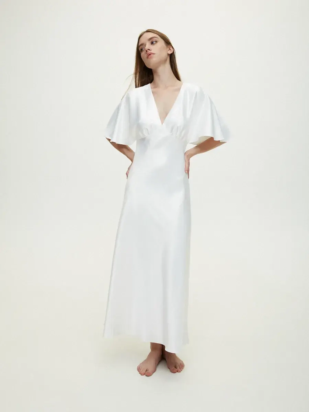 Платье комбинация шелковое с крылышками