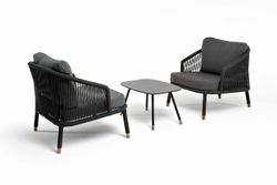 "Верона" лаунж-зона 5-местная плетеная из роупа (веревки), каркас алюминиевый темно-серый, роуп темно-серый